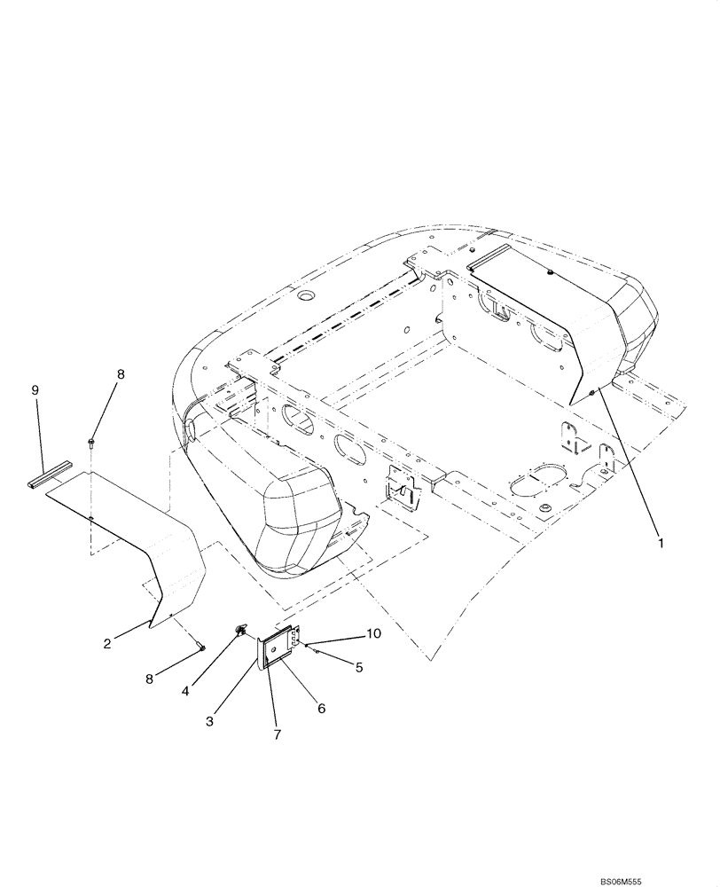 Схема запчастей Case 921E - (09-29) - COVERS - BATTERY BOX - EUROPE (09) - CHASSIS