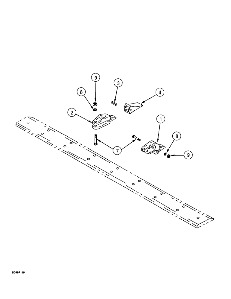 Схема запчастей Case 721B - (9-021A) - LOADER BUCKET TEETH (ESCO), Z-BAR LOADER, 1.9 C.M.(2.5 C.Y.), 2.1 C.M.(2.75 C.Y,) AND CLAM BUCKETS (09) - CHASSIS/ATTACHMENTS