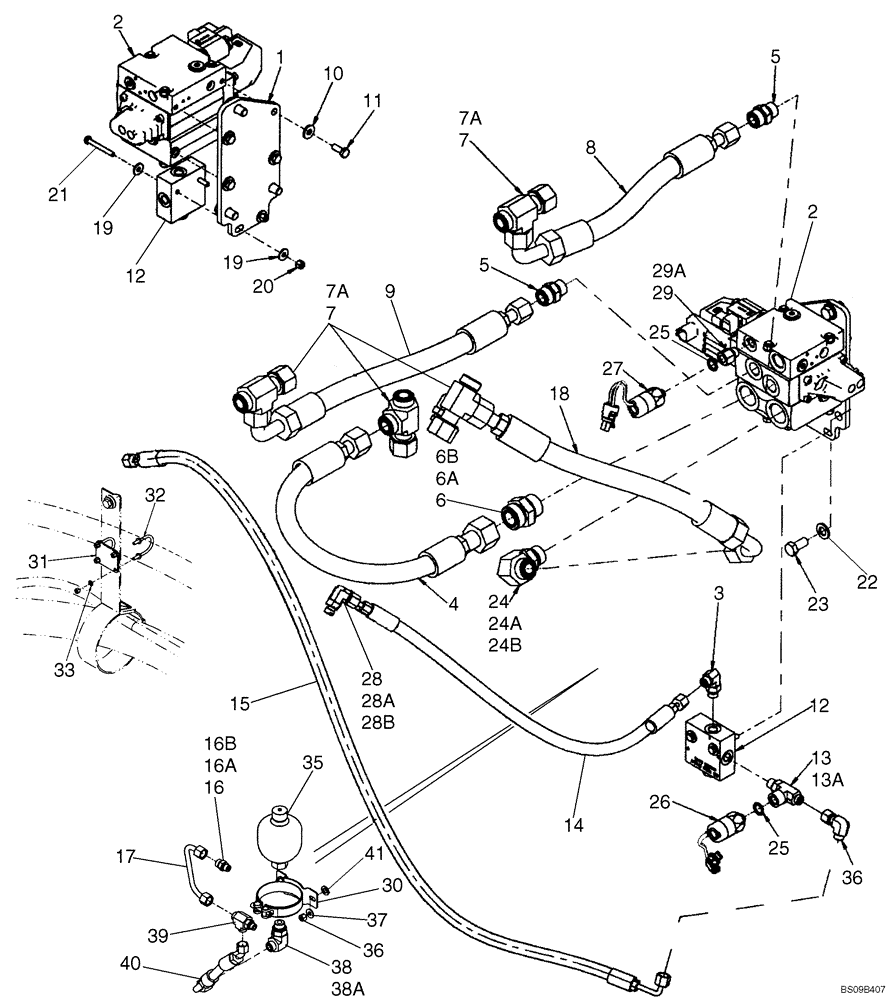 Схема запчастей Case 921E - (05-14) - JOYSTICK STEERING - HYDRAULICS - AUXILIARY (05) - STEERING