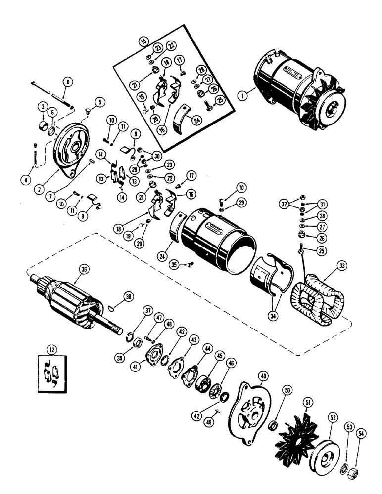 Схема запчастей Case 500 - (068) - A36195 GENERATOR, (188) SPARK IGNITION ENGINE (06) - ELECTRICAL SYSTEMS