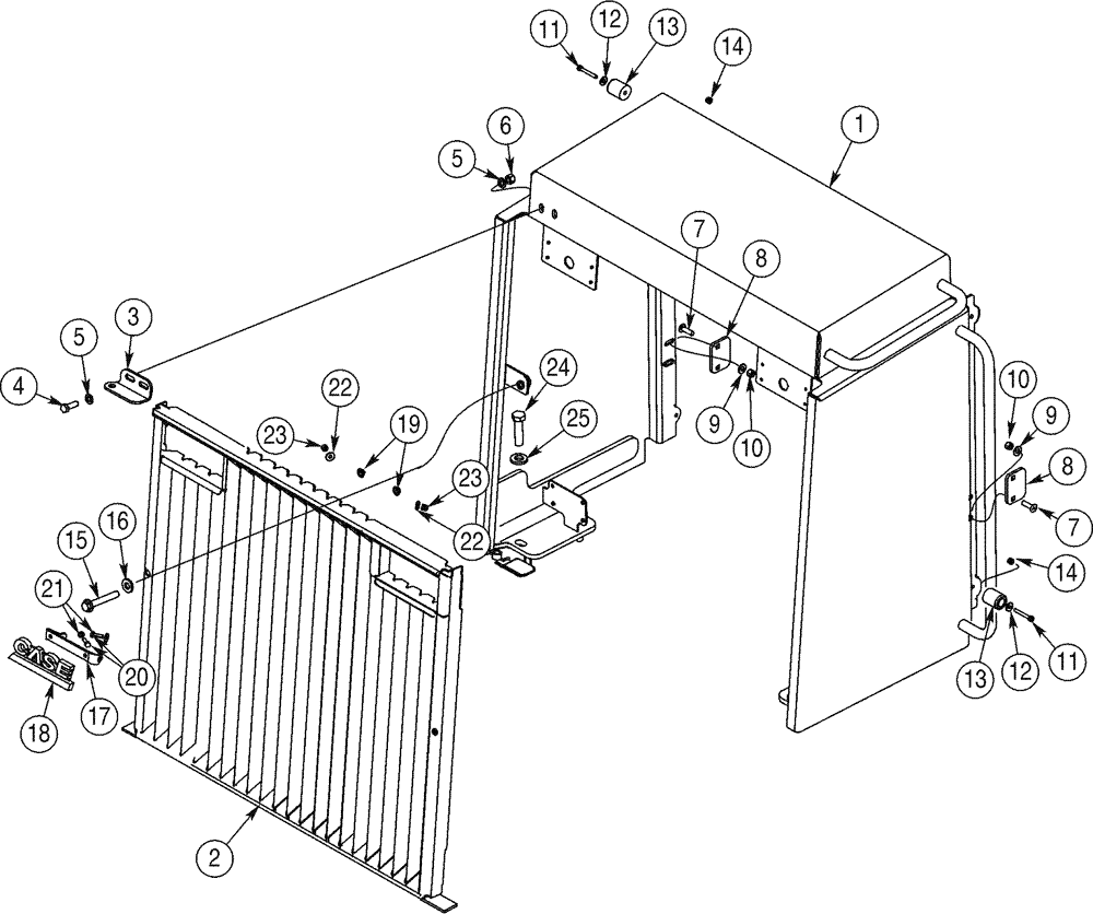 Схема запчастей Case 921C - (09-21) - GUARD, RADIATOR - SCREEN, REAR (09) - CHASSIS