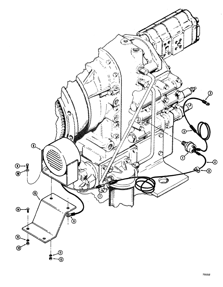 Схема запчастей Case W20 - (136) - BACKUP ALARM (06) - POWER TRAIN