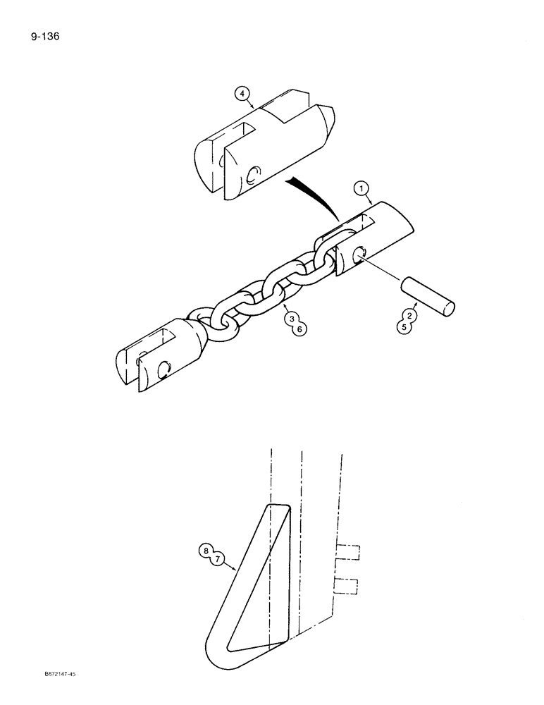 Схема запчастей Case 360 - (9-136) - PLOW BLADE BULLETS AND MANDRELS, TOE KITS (09) - CHASSIS/ATTACHMENTS