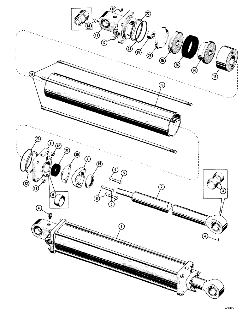 Схема запчастей Case 1000D - (290) - D36685 AND D36686 LOADER DUMP CYLINDERS, USED ON TRACTOR SN. 7106273 & AFTER (07) - HYDRAULIC SYSTEM