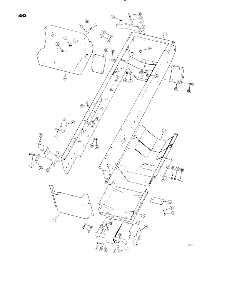 Схема запчастей Case 1150 - (040) - ENGINE FRAME AND RELATED PARTS (01) - ENGINE