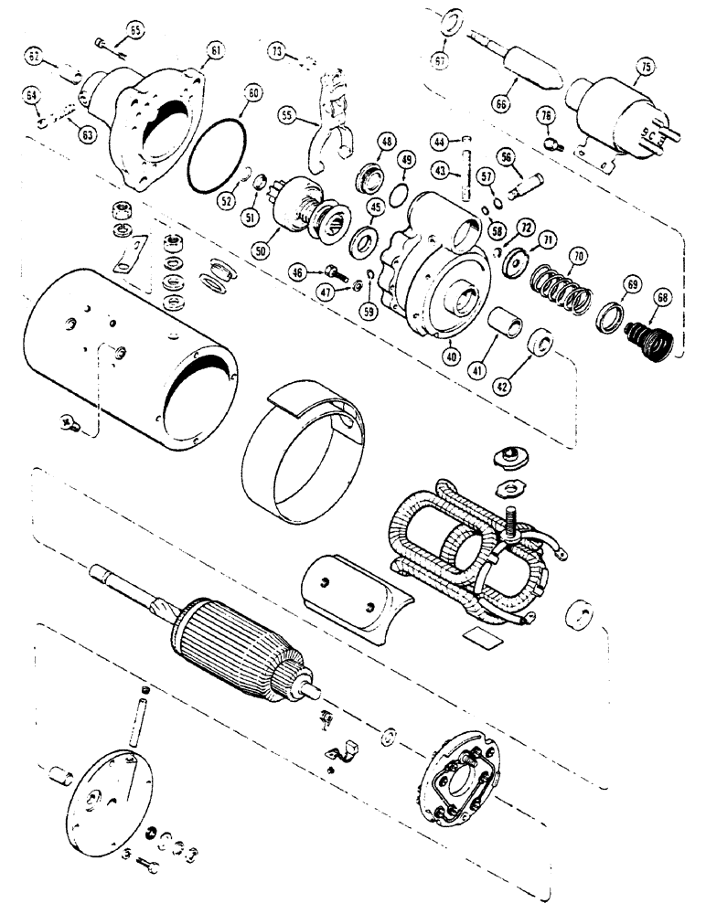 Схема запчастей Case 336B - (54) - A64907 STARTER, 336BD & 336BDT DIESEL ENGINES 