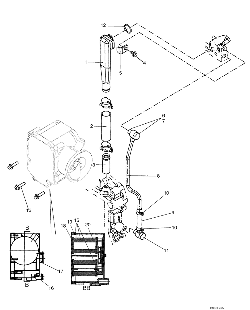 Схема запчастей Case 850L - (02-17) - BREATHER - ENGINE (02) - ENGINE