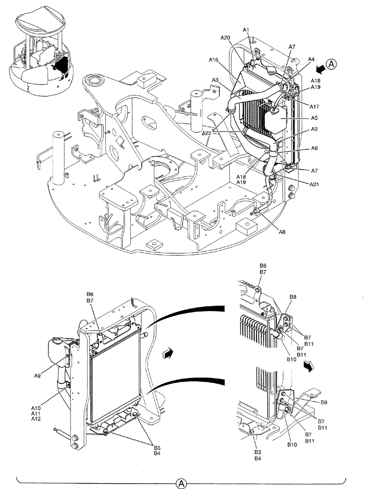 Схема запчастей Case CX27B PV13 - (01-006) - RADIATOR INSTAL (05) - SUPERSTRUCTURE