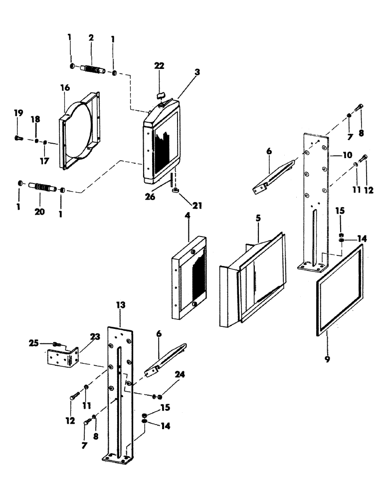 Схема запчастей Case 35YC - (023) - RADIATOR, OIL COOLER AND HOSES (01) - ENGINE