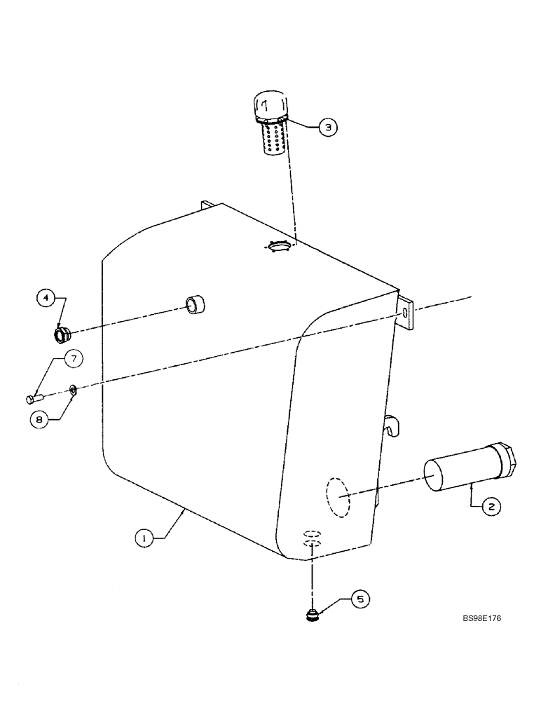 Схема запчастей Case 686GXR - (8-02) - HYDRAULIC TANK (08) - HYDRAULICS