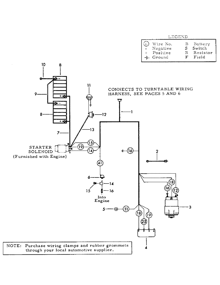 Схема запчастей Case 30EC - (I05) - ENGINE WIRING HARNESS FOR:, AC 2900 DIESEL ENGINES AND CUMMINS 6V-352 DIESEL ENGINES. (06) - ELECTRICAL SYSTEMS