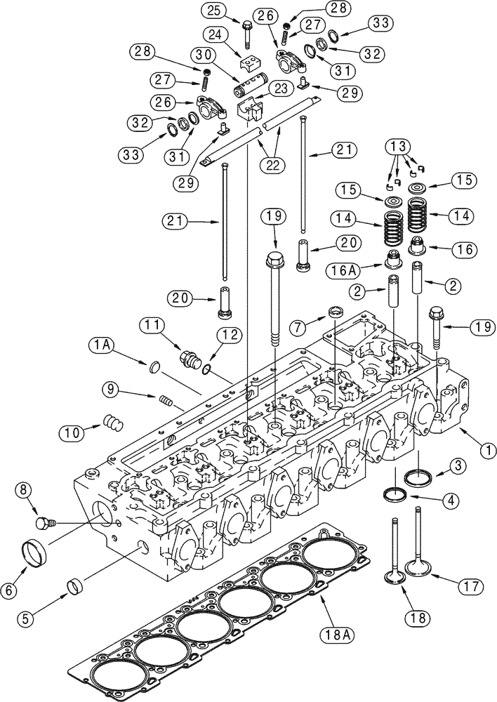 Схема запчастей Case 821C - (02-39) - CYLINDER HEAD VALVE MECHANISM (02) - ENGINE