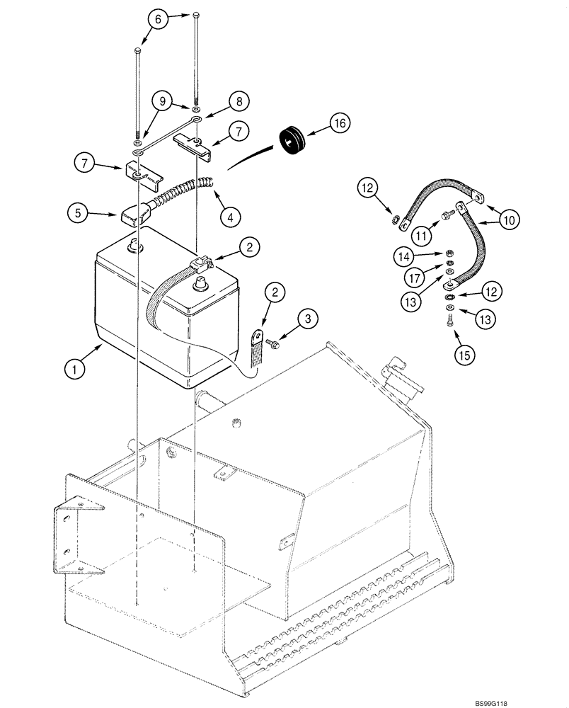 Схема запчастей Case 570MXT - (04-05) - BATTERY - CABLES (04) - ELECTRICAL SYSTEMS