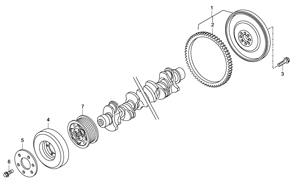 Схема запчастей Case 340B - (01A00010257[001]) - FLYWHEEL & DAMPER, ENGINE (87363369) (01) - ENGINE