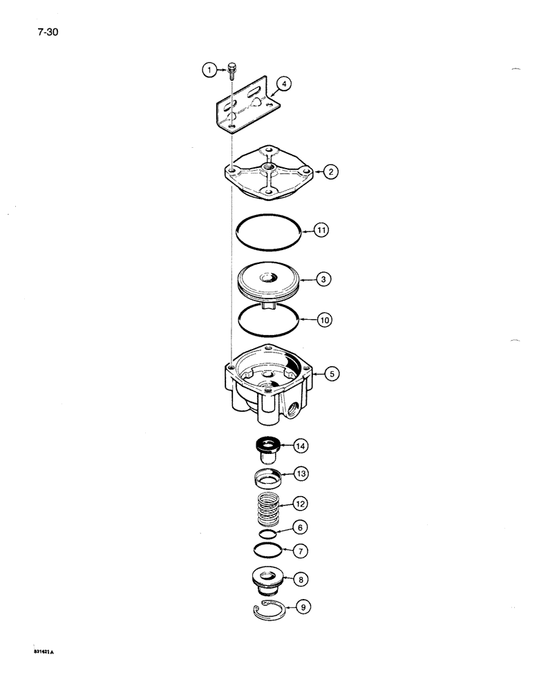 Схема запчастей Case 1085B - (7-030) - BRAKE RELAY VALVE (07) - BRAKES