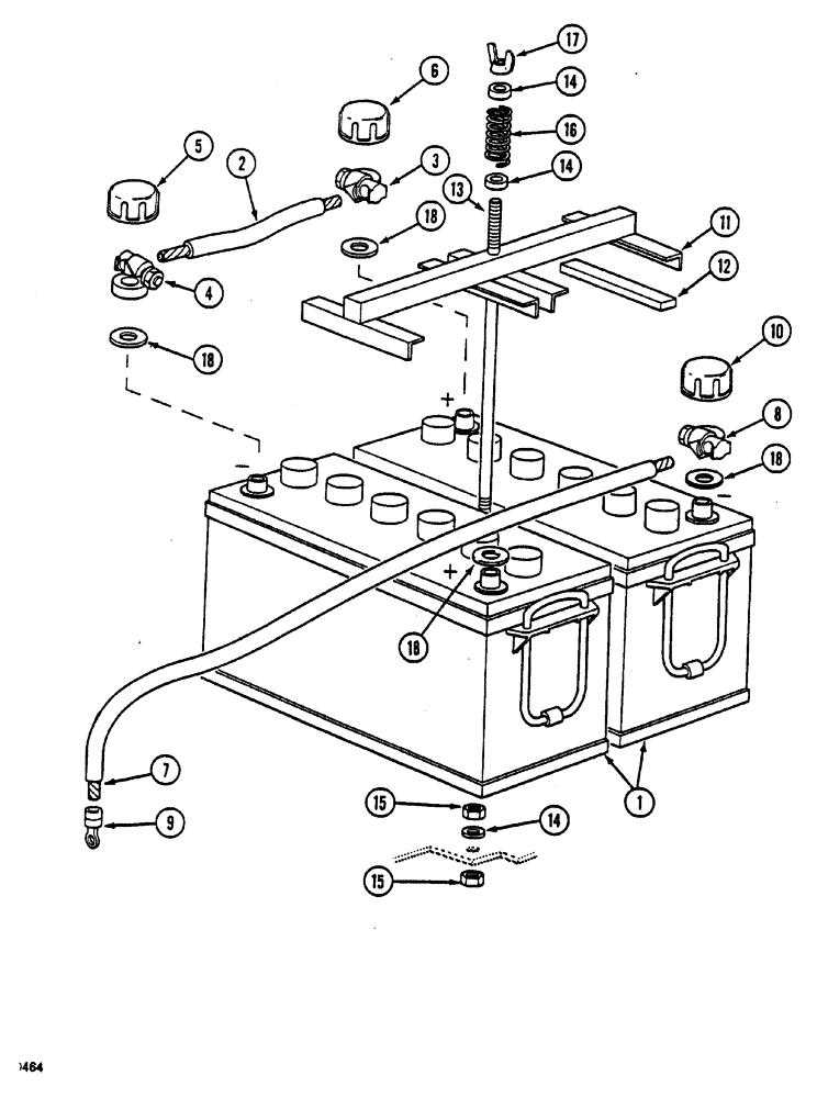 Схема запчастей Case 1088 - (084) - BATTERIES (55) - ELECTRICAL SYSTEMS