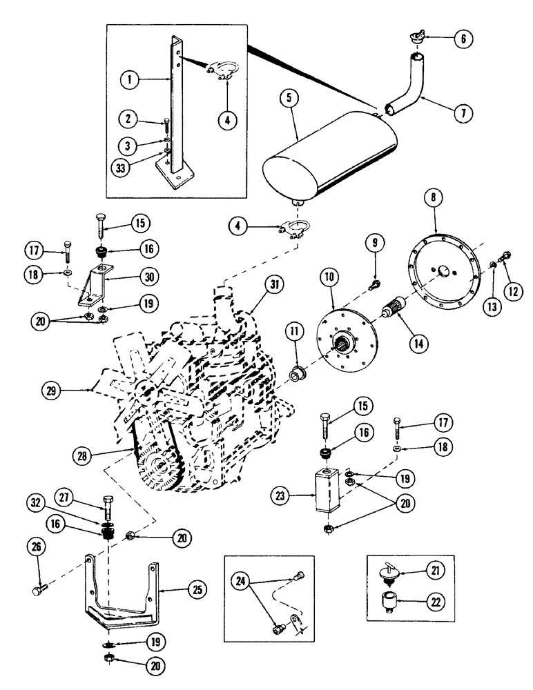 Схема запчастей Case 40 - (070) - ENGINE AND DROTT ATTACHING PARTS FOR: CASE 504BDT DIESEL ENGINE (10) - ENGINE