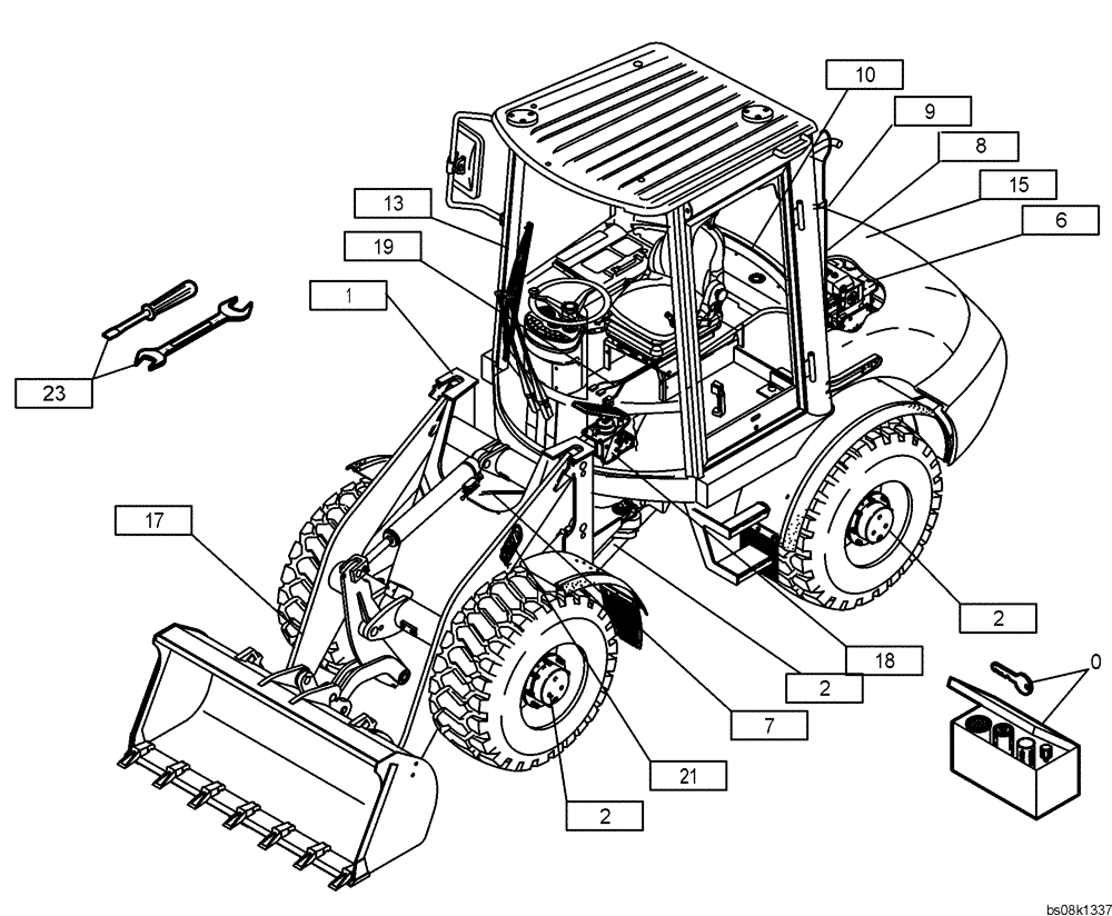 Схема запчастей Case 221D - (00.100[001]) - BASIC MACHINE (S/N 581101-UP) (39) - FRAMES AND BALLASTING