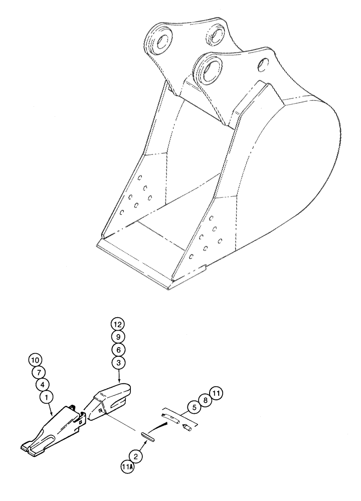 Схема запчастей Case 9020 - (9-62) - ESCO BUCKET PARTS, FOR GENERAL PURPOSE OR HEAVY DUTY CENTRAL FABRICATORS OR H & H BUCKETS (09) - CHASSIS