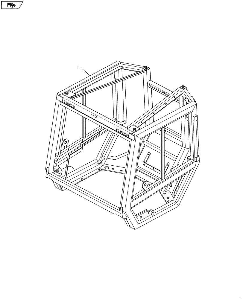 Схема запчастей Case DV207 - (90.150.03) - CAB FRAME (90) - PLATFORM, CAB, BODYWORK AND DECALS