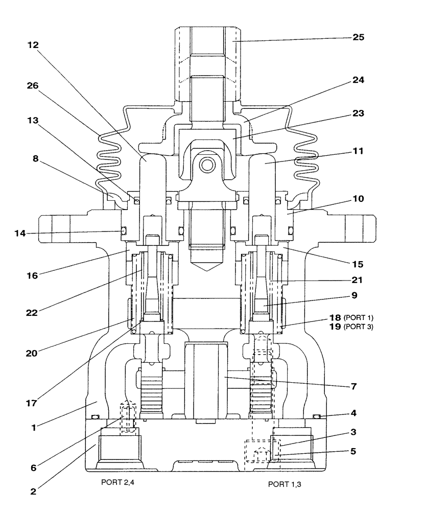 Схема запчастей Case CX350 - (08-185-00[01]) - HAND CONTROL VALVE (08) - HYDRAULICS