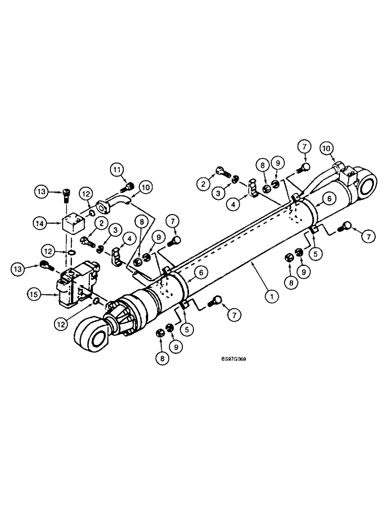 Схема запчастей Case 9040B - (8-179A) - LOAD HOLDING OPTION, MODELS WITH LONG REACH, HOLDING VALVE AND TUBE AT ARM CYLINDER (08) - HYDRAULICS