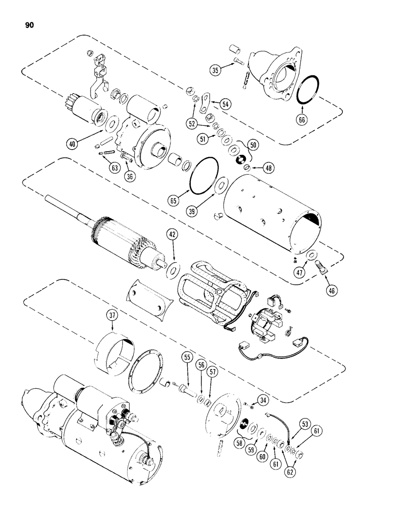 Схема запчастей Case 1150D - (090) - R37343 STARTER (04) - ELECTRICAL SYSTEMS