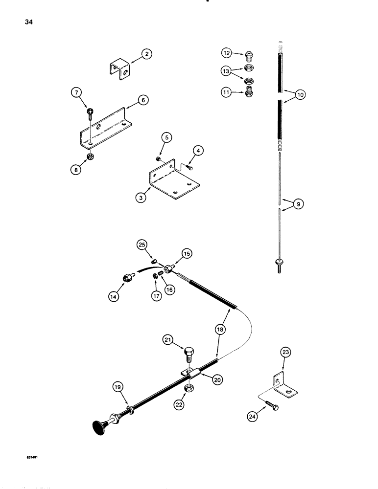 Схема запчастей Case SD100 - (034) - THROTTLE AND ENGINE STOP CONTROLS, DEUTZ DIESEL ENGINE (10) - ENGINE