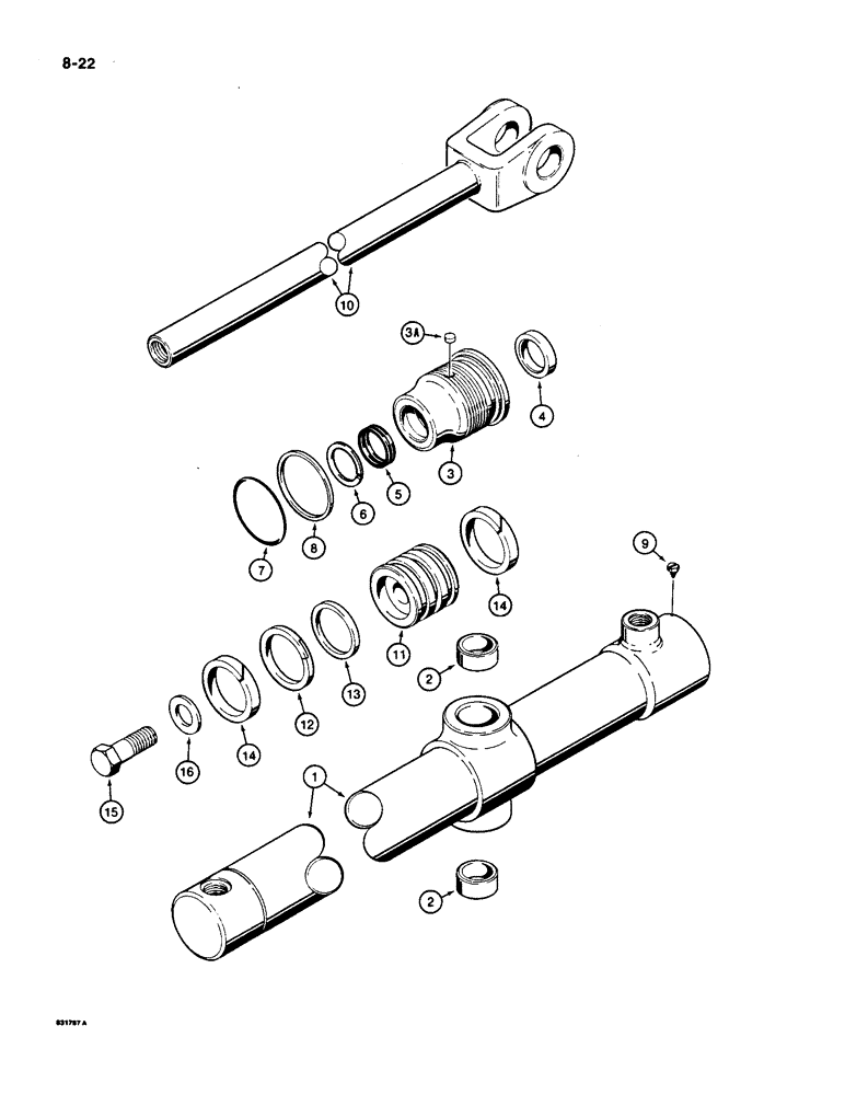 Схема запчастей Case 550 - (8-22) - DOZER LIFT CYLINDERS (08) - HYDRAULICS