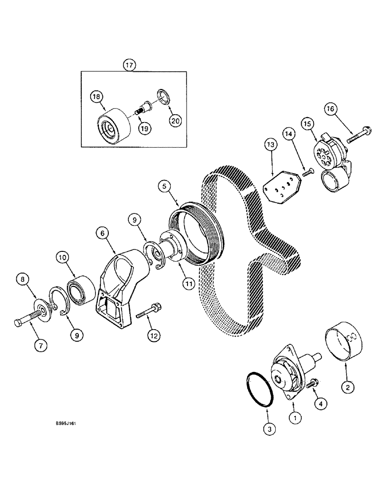 Схема запчастей Case 550E - (2-02) - WATER PUMP SYSTEM, 4-390 ENGINE, 4T-390 ENGINE (02) - ENGINE