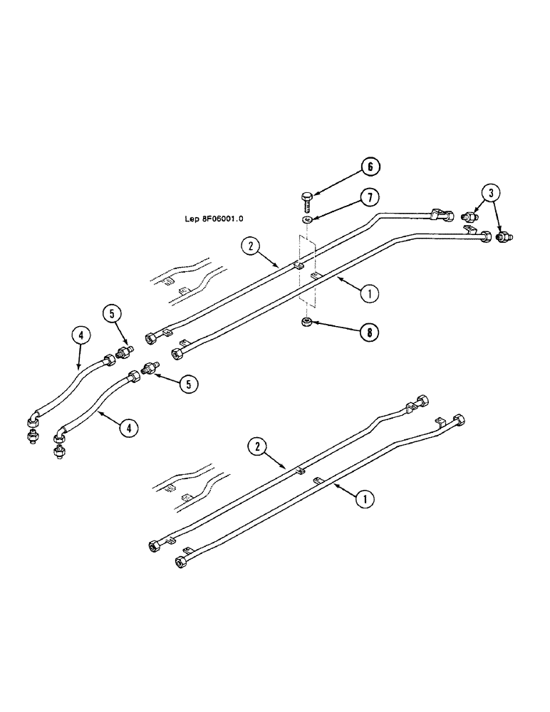 Схема запчастей Case 688C - (8F-22) - CLAMSHELL SWING FEED (STICK 2.10M-2.65M (07) - HYDRAULIC SYSTEM