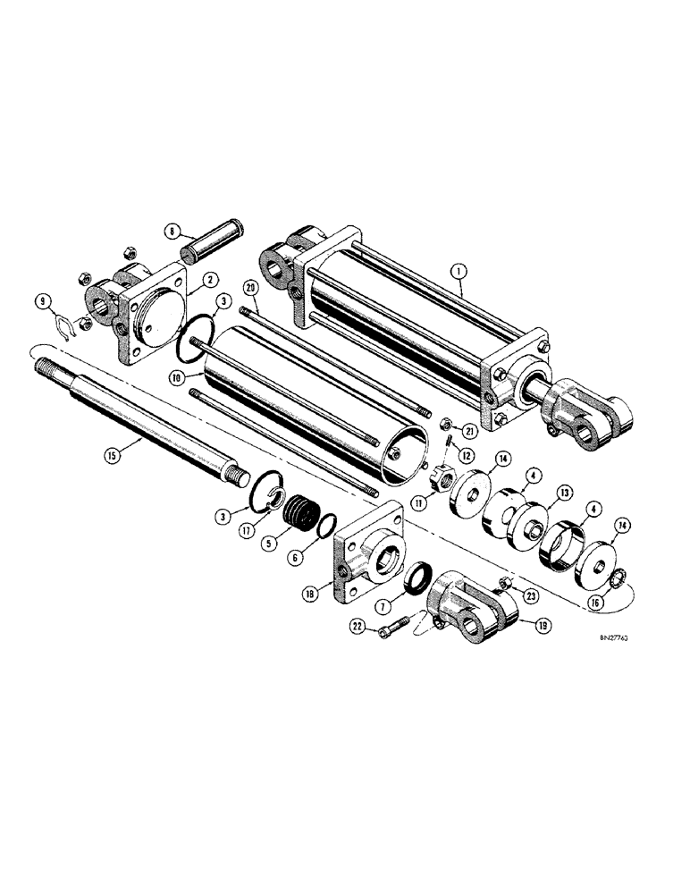 Схема запчастей Case M420 - (78[1]) - D34438 AND D34439 HYDRAULIC CYLINDERS 