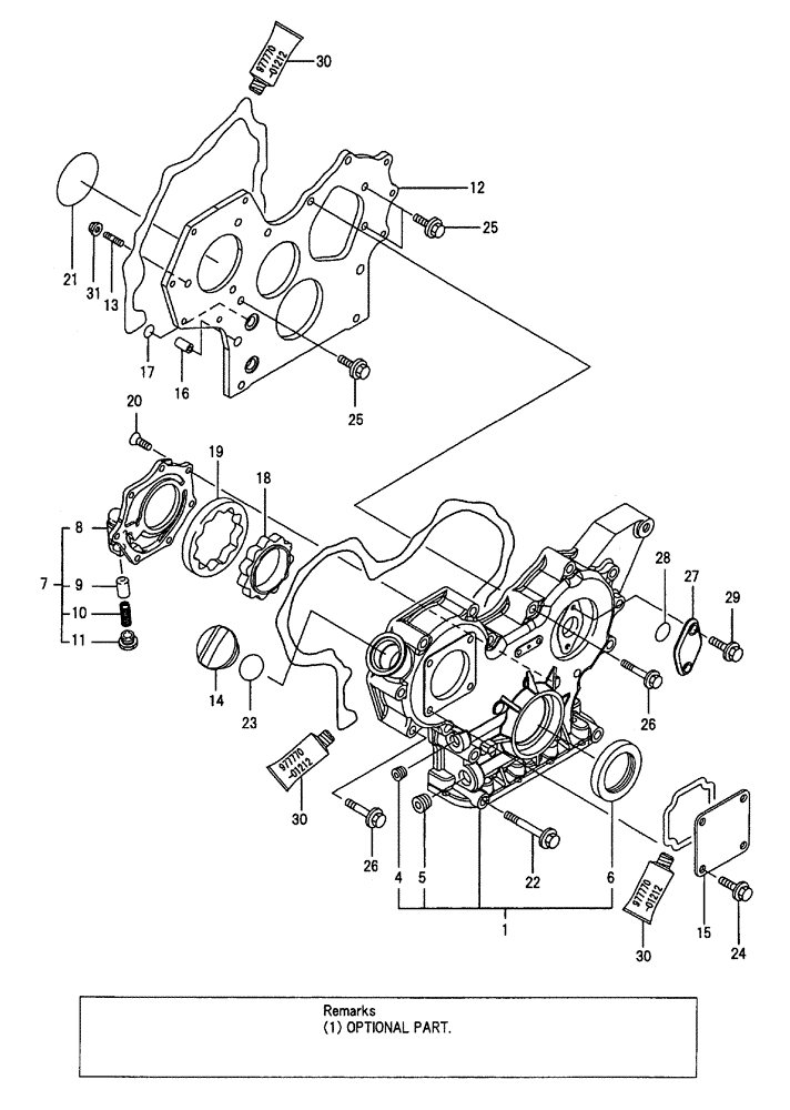 Схема запчастей Case CX50B - (08-002) - GEAR HOUSING (10) - ENGINE