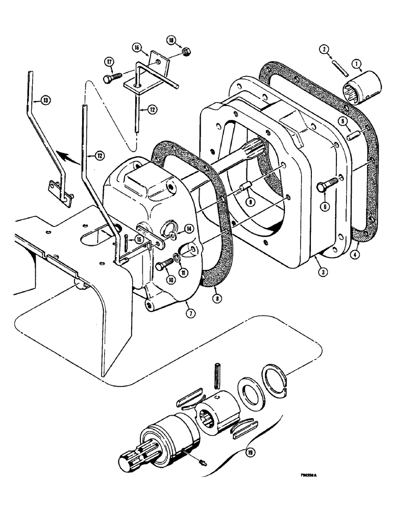 Схема запчастей Case 350B - (266) - PTO CONTROL AND ADAPTER PARTS (05) - UPPERSTRUCTURE CHASSIS