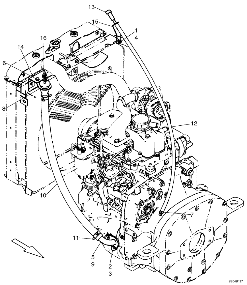 Схема запчастей Case 435 - (02-06A) - OIL FILL, ENGINE (02) - ENGINE