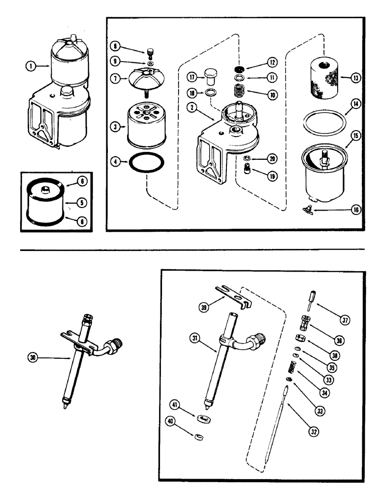 Схема запчастей Case 480CK - (030) - FUEL FILTER, (188) DIESEL ENGINE 