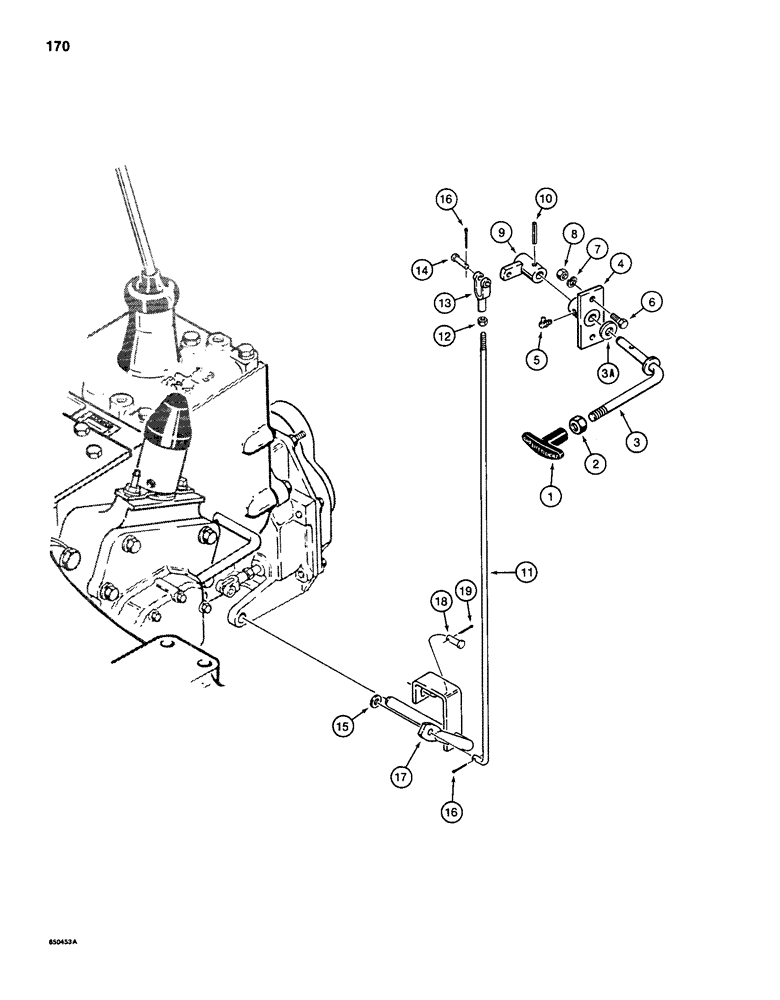 Схема запчастей Case 584D - (170) - REAR DRIVE AXLE CONTROL, FOUR WHEEL DRIVE MODELS TRANSAXLE S/N 16270319 AND AFTER (27) - REAR AXLE SYSTEM