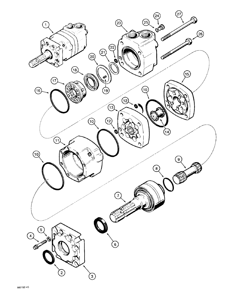 Схема запчастей Case 480F - (8-066) - D90094 PTO HYDRAULIC MOTOR (08) - HYDRAULICS