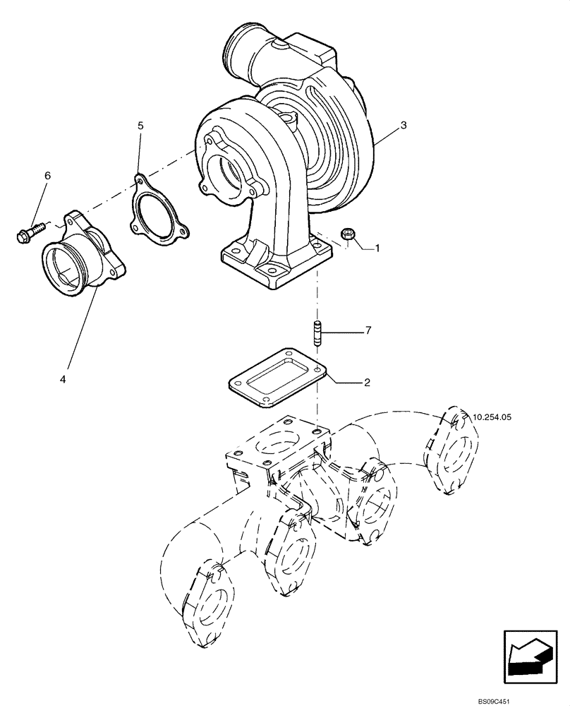 Схема запчастей Case 650L - (10.250.01) - TURBOCHARGER (10) - ENGINE