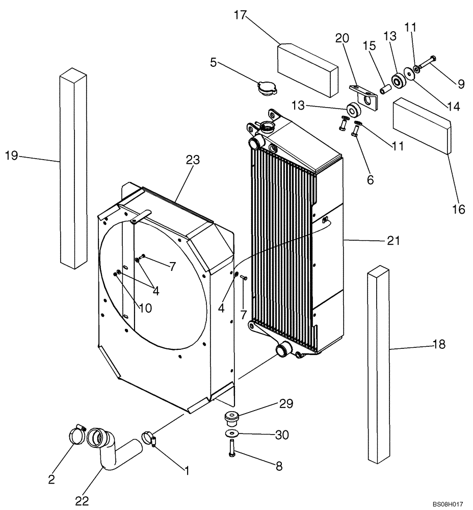 Схема запчастей Case 650L - (10.406.02) - RADIATOR - MOUNTING (10) - ENGINE