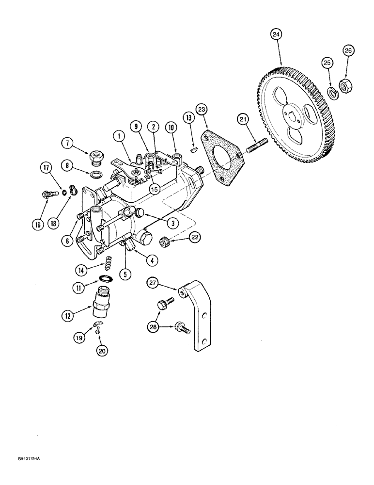 Схема запчастей Case 480F - (3-12) - FUEL INJECTION PUMP AND DRIVE, 4-390 ENGINE (03) - FUEL SYSTEM