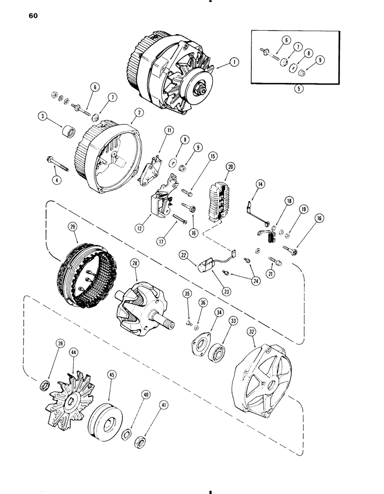 Схема запчастей Case 584C - (060) - ALTERNATOR (55) - ELECTRICAL SYSTEMS