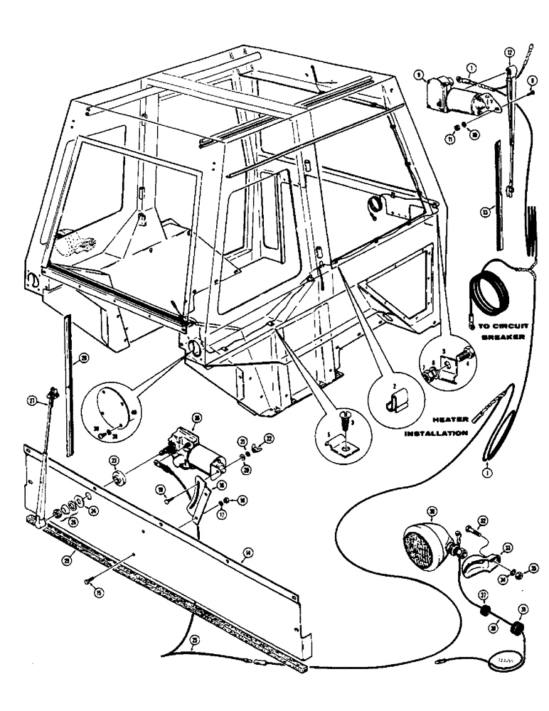 Схема запчастей Case 580B - (190) - OPERATORS CAB, CAB ELECTRICAL SYSTEM (09) - CHASSIS/ATTACHMENTS