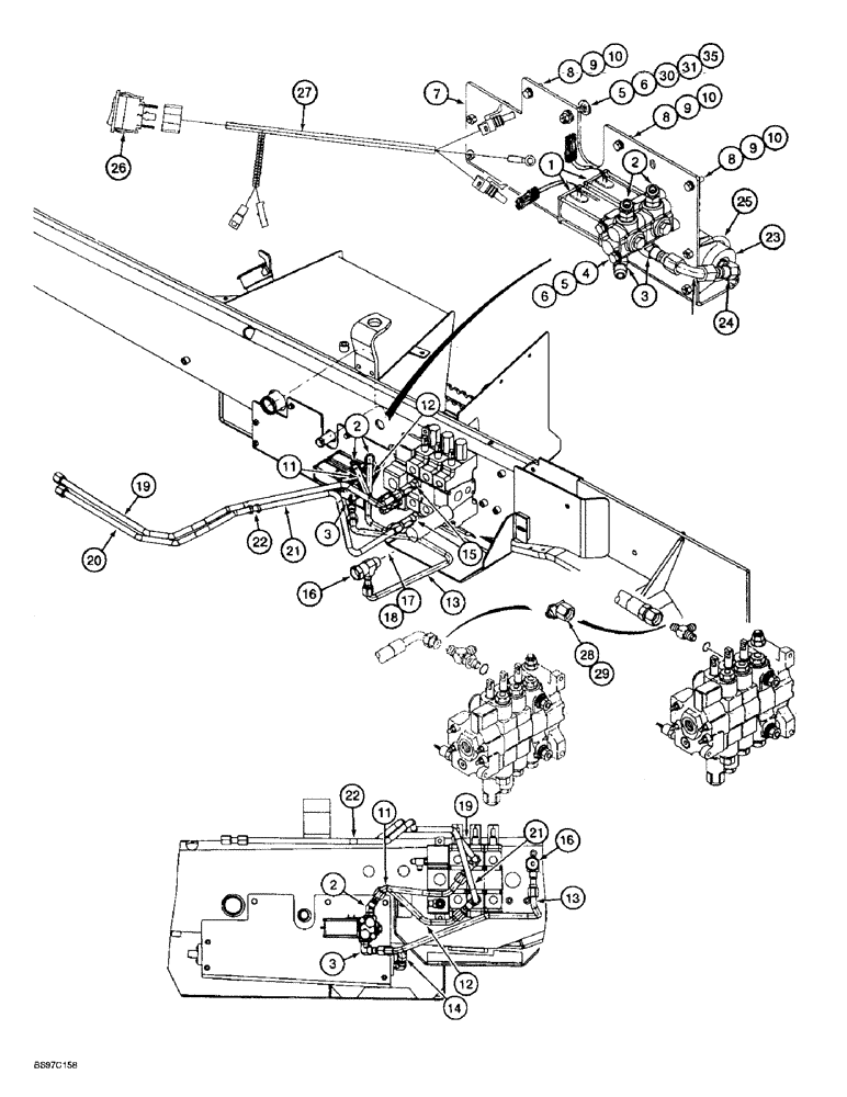 Схема запчастей Case 570LXT - (8-056) - RIDE CONTROL HYDRAULIC, AND ELECTRICAL CIRCUIT (08) - HYDRAULICS