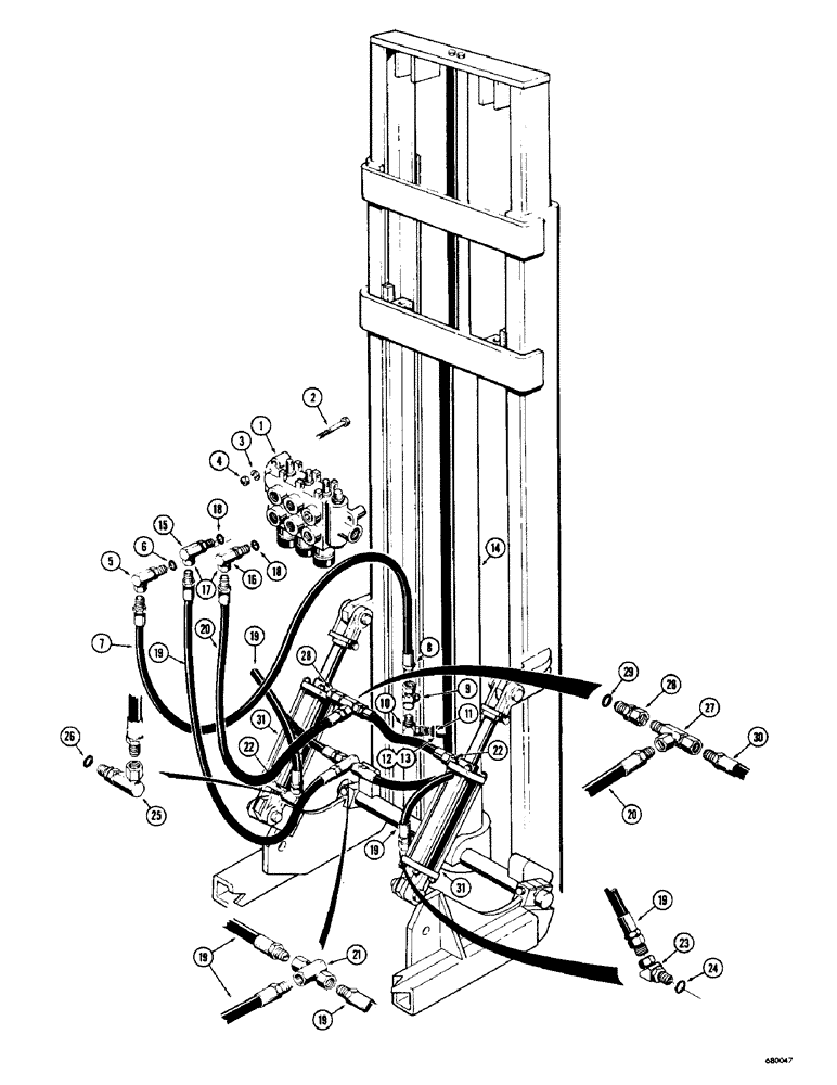 Схема запчастей Case 530 - (48) - LIFT AND TILT CYLINDER HYDRAULICS (35) - HYDRAULIC SYSTEMS