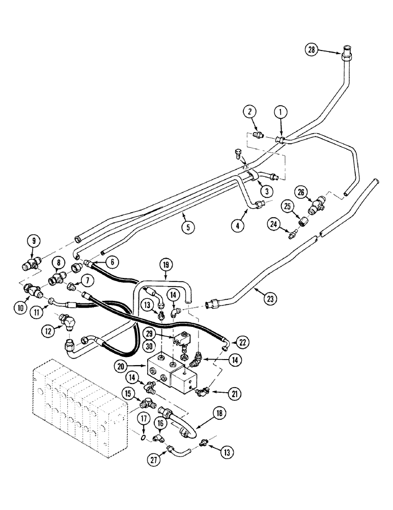 Схема запчастей Case 580SK - (8-282) - AUXILIARY HYDRAULIC REAR SIDESHIFT (08) - HYDRAULICS