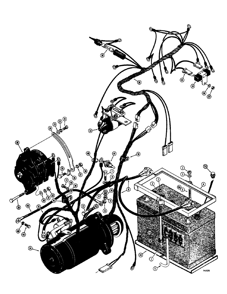 Схема запчастей Case 1700-SERIES - (074) - ELECTRICAL SYSTEM 1737 (55) - ELECTRICAL SYSTEMS