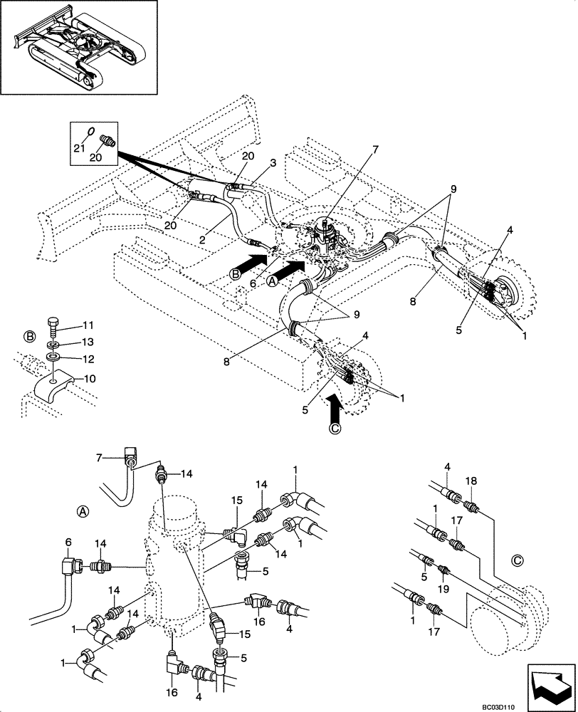 Схема запчастей Case CX31 - (08-14[00]) - HYDRAULIC LINES - LOWER (CX31 ASN PW10 - 22001) (08) - HYDRAULICS