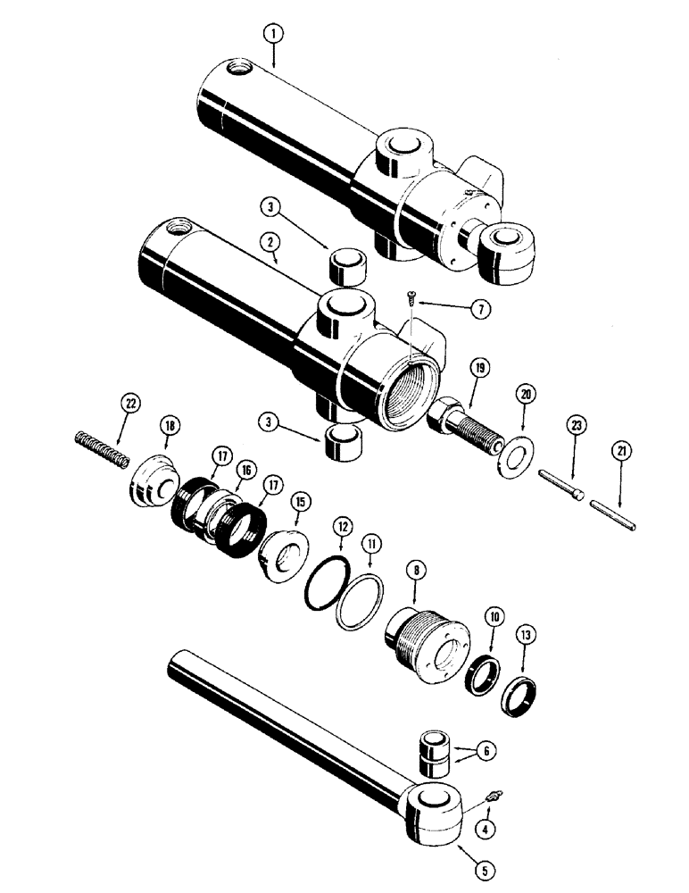 Схема запчастей Case 680CK - (222) - G32878 & G32879 BACKHOE SWING CYLINDERS (35) - HYDRAULIC SYSTEMS