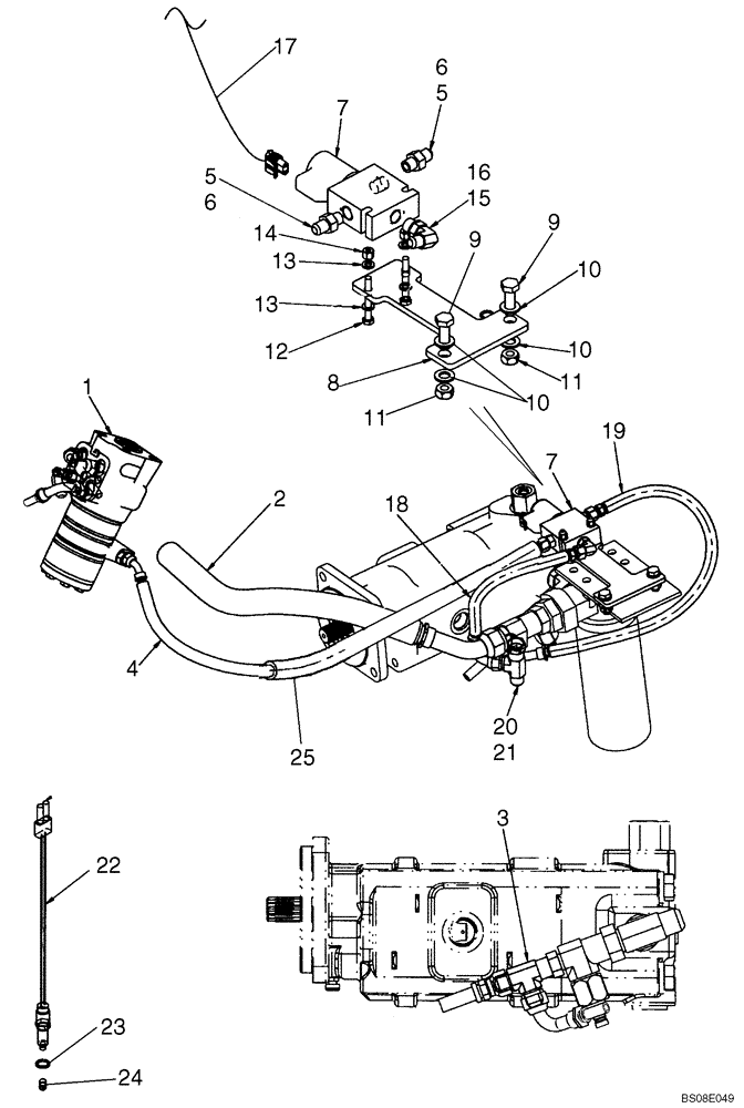 Схема запчастей Case 590SM - (05-02B) - HYDRAULICS - STEERING (COMFORT STEER) (590SM) (05) - STEERING